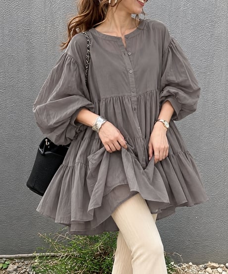 sheer smock blouse / 7color　hm2935