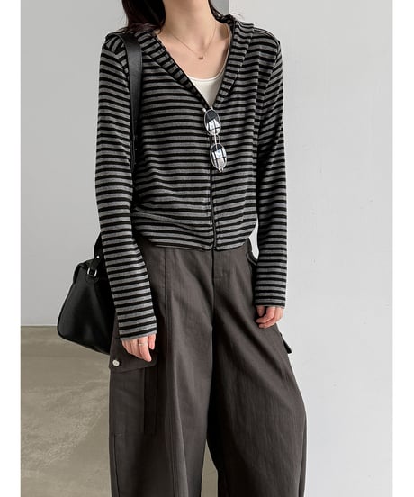striped hood parka　hm3234