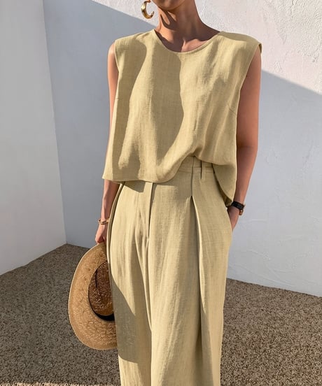 《即納》sleeveless suit setup / 3color　hm1485
