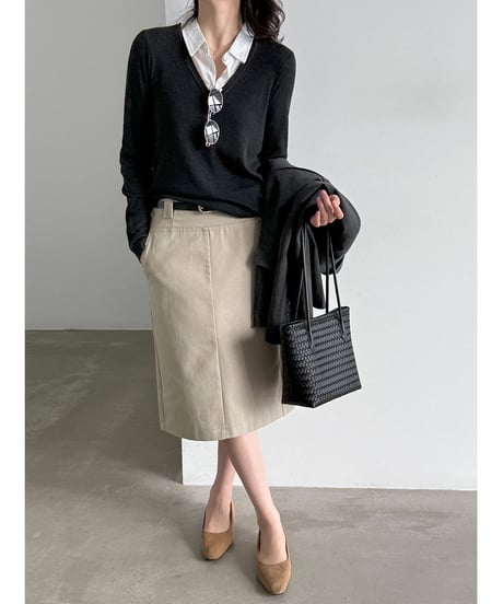 layered collar knit / 2color　hm3229