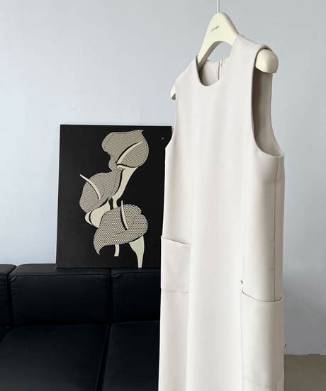 sleeveless pocket dress / 2color　hm3009