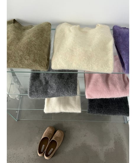 fuzzy crewneck sweater / 7color　hm3260
