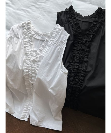 ruffle sleeveless blouse / 2color　hm3011