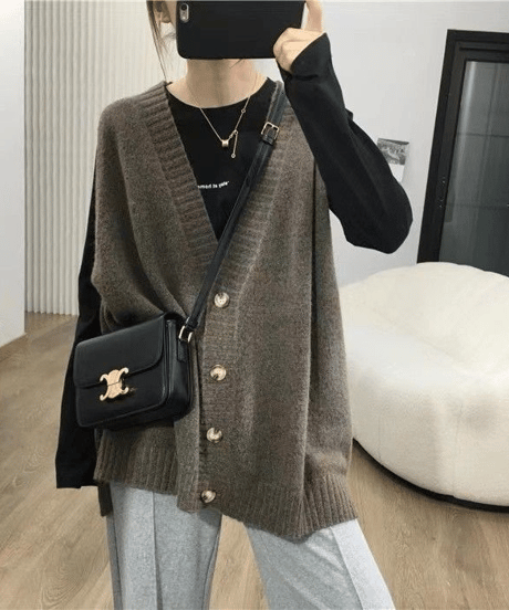 oversized knit vest / 5color　hm2618