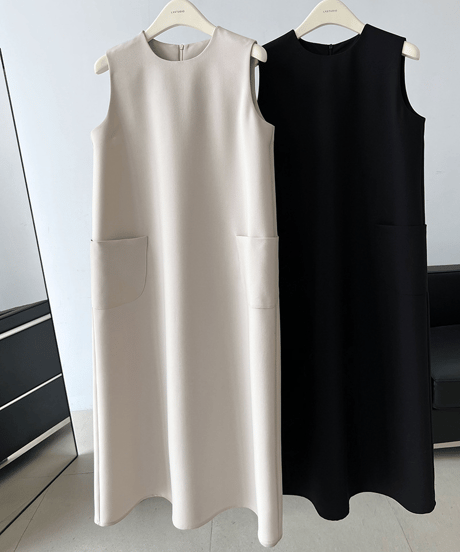sleeveless pocket dress / 2color　hm3009