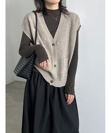 v-neck knit vest / 5color　hm3233