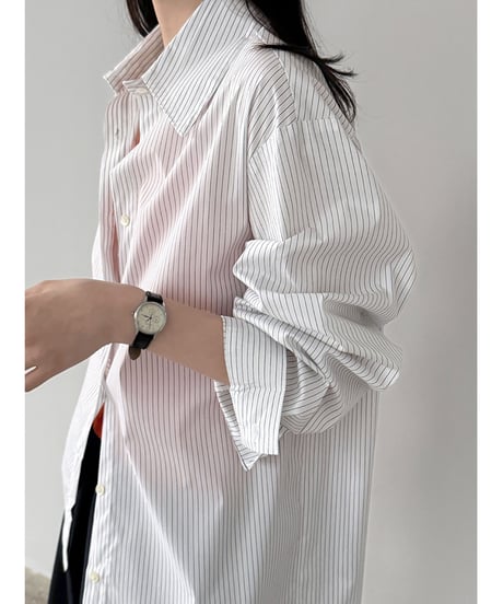 asymmetric stripe shirt / 2color　hm3251