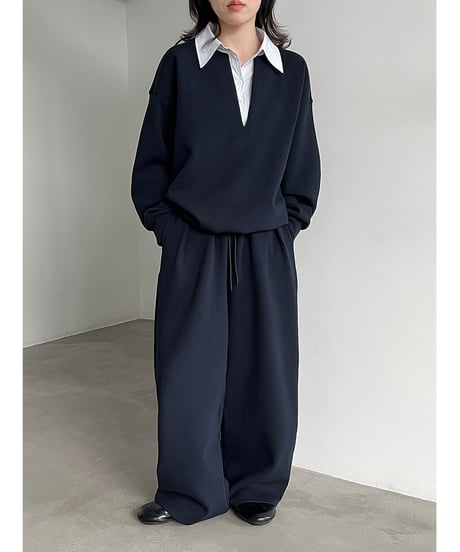 collared sweat set-up / 2color　hm3247