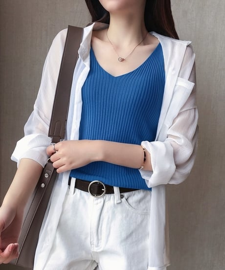 rib knit camisole / 8color　hm2902