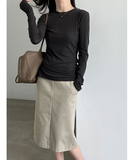 rolled neck tee / 4color　hm3250