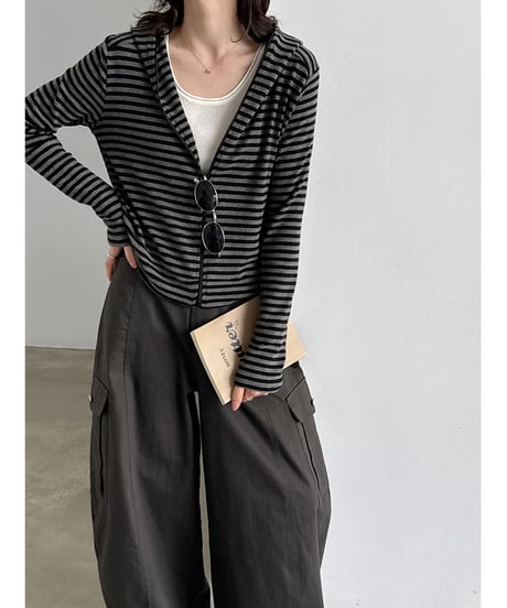 striped hood parka　hm3234