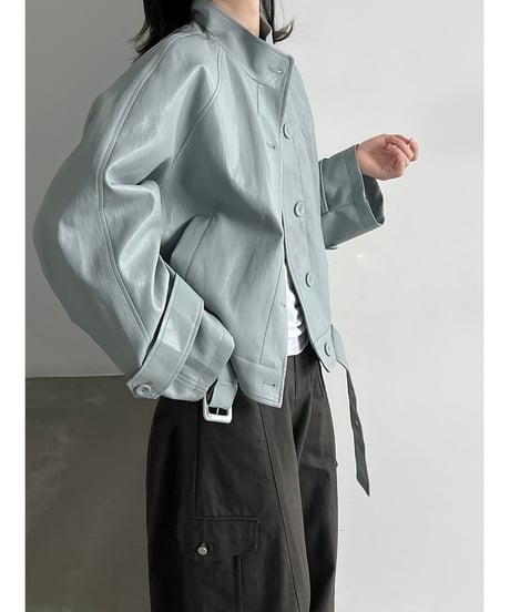 belted biker jacket / 2color　hm3248
