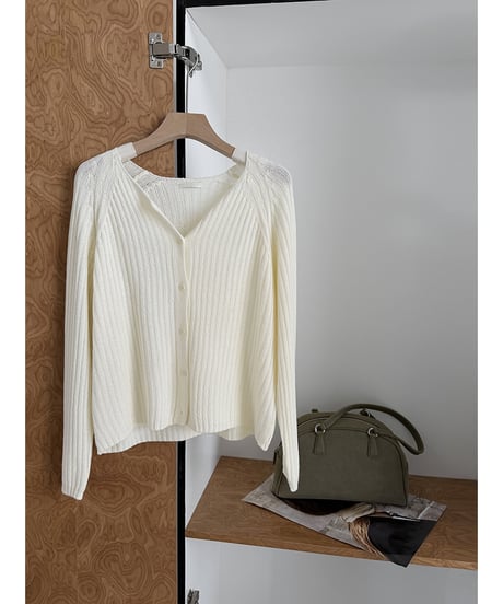 ribbed knit cardigan / 4color　hm3283