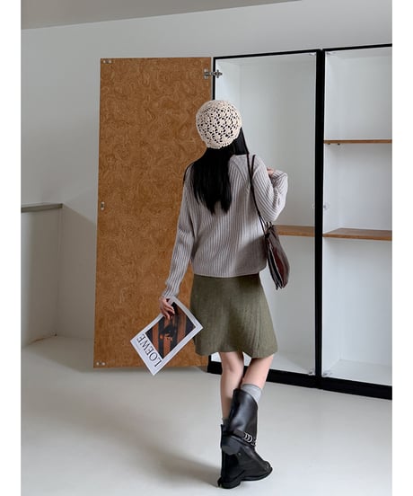 ribbed knit cardigan / 4color　hm3283