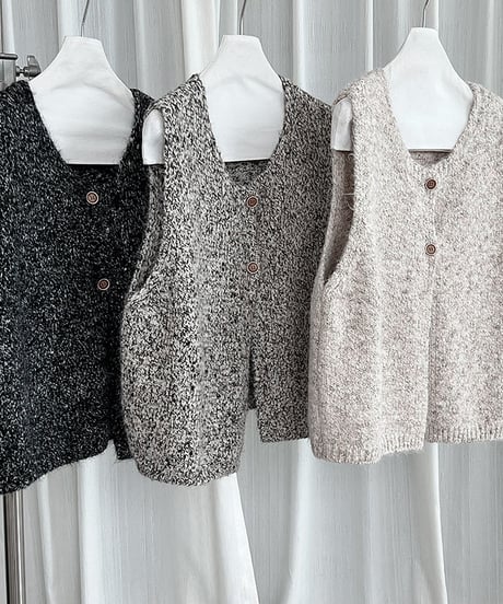 marled wool vest / 3color　hm3226