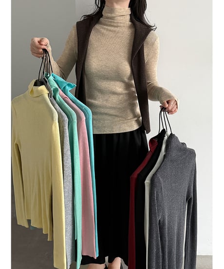 turtleneck knit top / 11color　hm3252