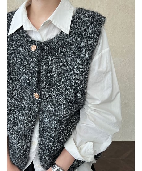 marled wool vest / 3color　hm3226