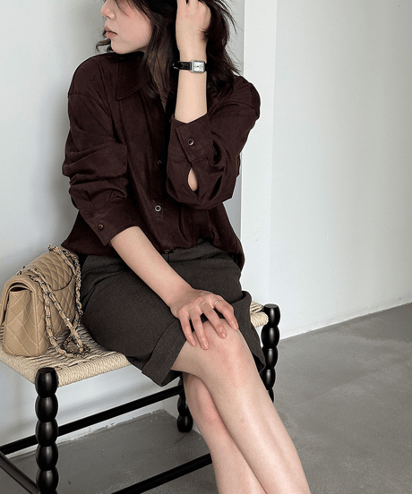 suede touch shirt / 2color　hm3259