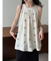 embroidered halter tunic / 2color　hm3066