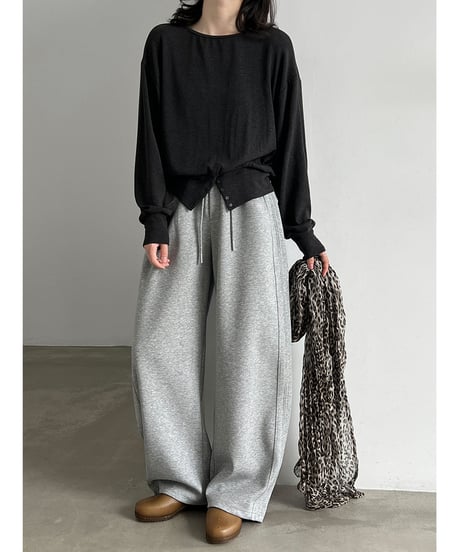 drawstring wide pants / 2color　hm3257