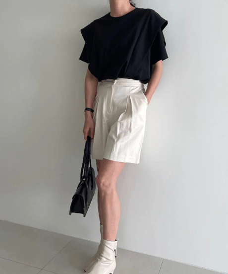 fold sleeve tee / 2color　hm3006