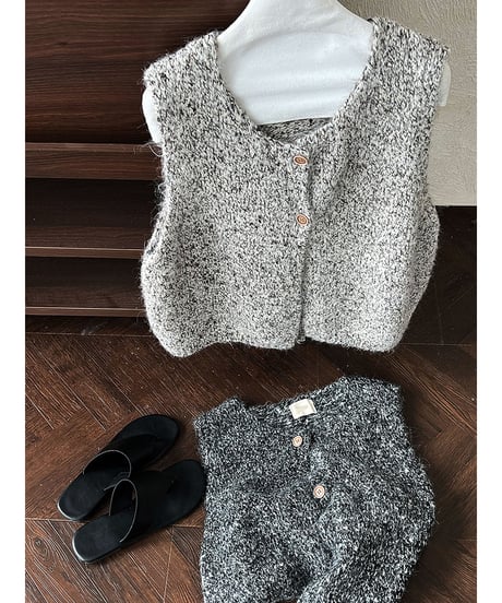 marled wool vest / 3color　hm3226