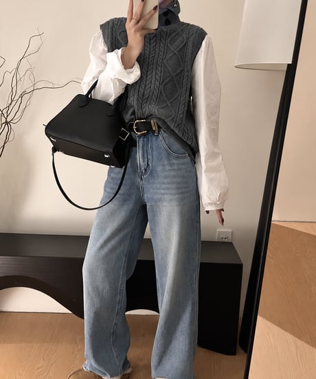 layered vest blouse / 3color　hm1849