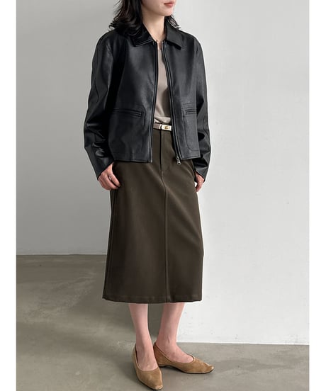 leather zip jacket　hm3236