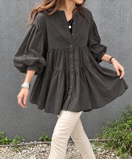 sheer smock blouse / 7color　hm2935