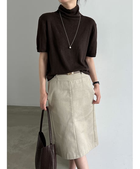 short-sleeve turtleneck top / 4color　hm3263