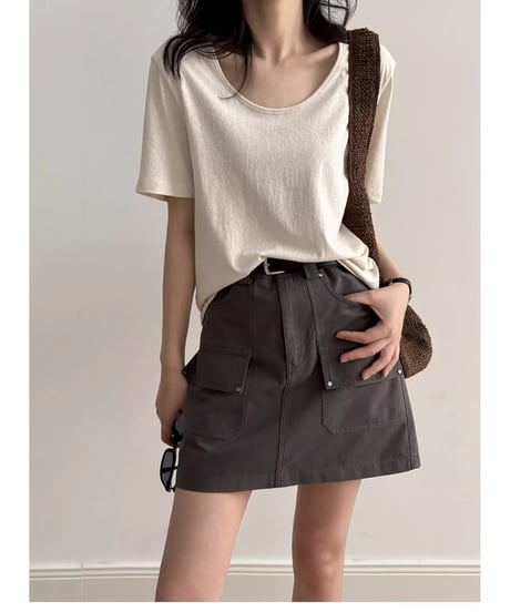 wide neck t-shirt / 7color　hm2280