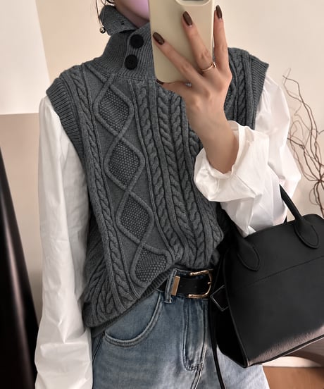 layered vest blouse / 3color　hm1849