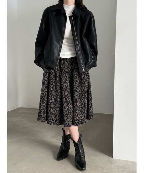 leopard flared skirt　hm3246
