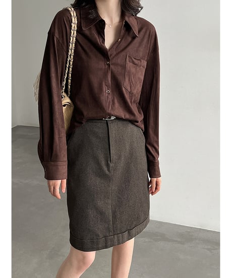 suede touch shirt / 2color　hm3259