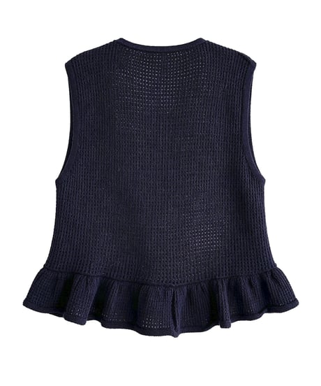 ruffle ribbon vest / 3color　hm3261