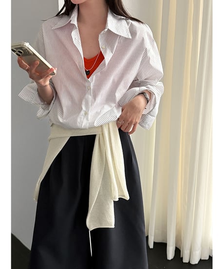 asymmetric stripe shirt / 2color　hm3251