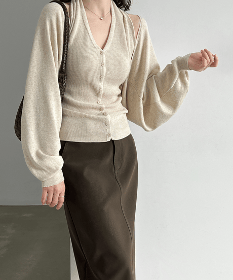 halter knit set / 3color　hm3243