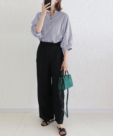 stripe puff blouse　hm3005