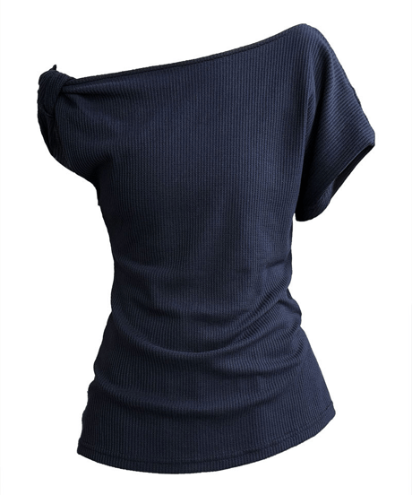 asymmetric ribbed top / 2color　hm3019
