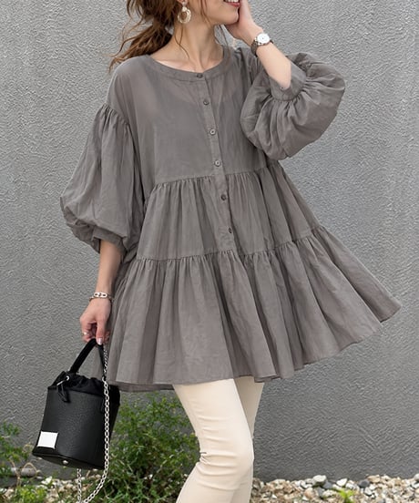 sheer smock blouse / 7color　hm2935