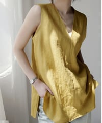 linen sleeveless top / 2color　hm2993