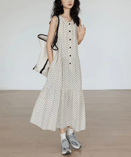 dot sleeveless dress　hm2989