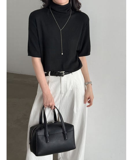 short-sleeve turtleneck top / 4color　hm3263