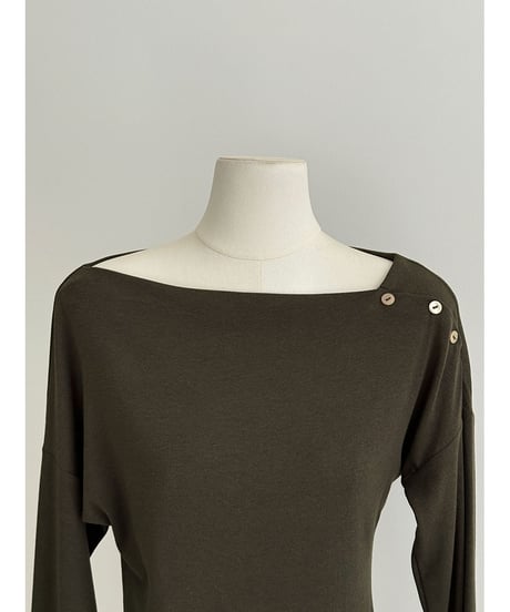 asymmetric button knit / 4color　hm3219