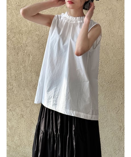 ruffle sleeveless blouse / 2color　hm3011