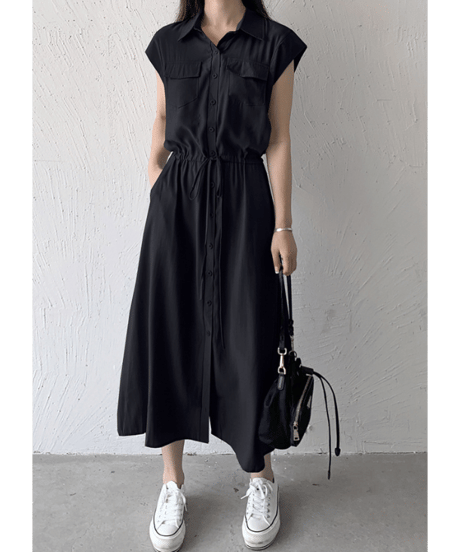 drawstring shirt dress / 3color　hm2991