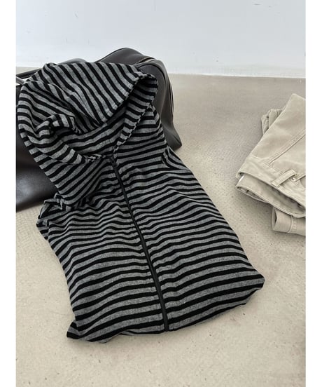 striped hood parka　hm3234