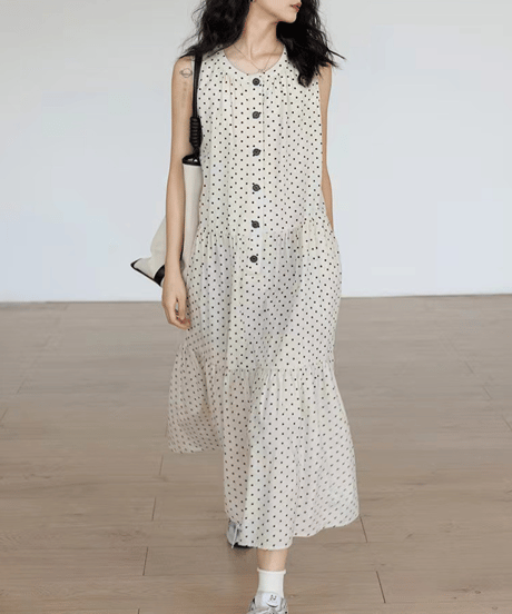 dot sleeveless dress　hm2989