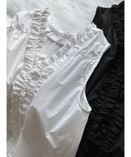 ruffle sleeveless blouse / 2color　hm3011