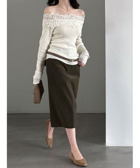 faux leather skirt　hm3237